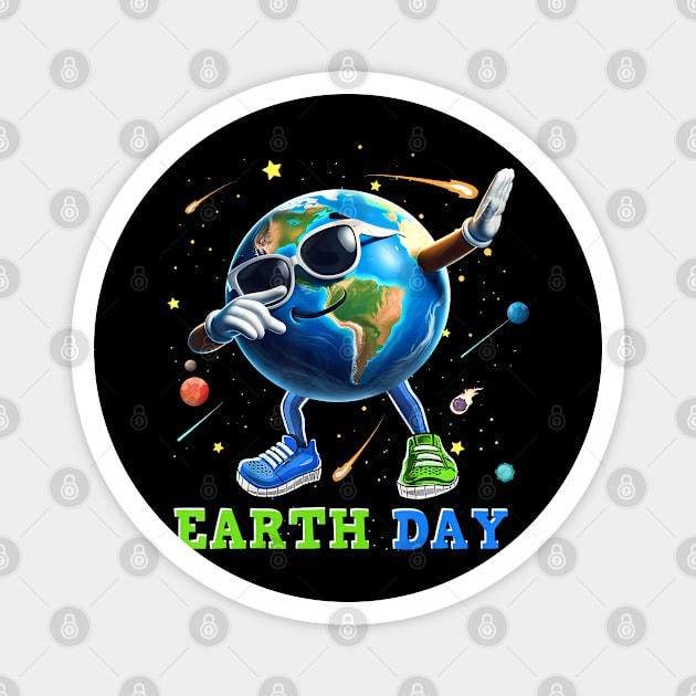 Earth Day 2024 Funny Earth Day Kids Toddler Girls Boys Dab Magnet by Mitsue Kersting